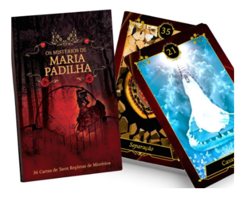 Baralho Tarot Os Mistérios De Maria Padilha Pomba Gira Com 36 Cartas Plastificadas E Revista/manual Grande Colorido