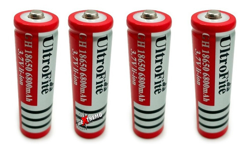 Batería Pila Litio X4 Recargable 18650 3.7 Minero Linterna 