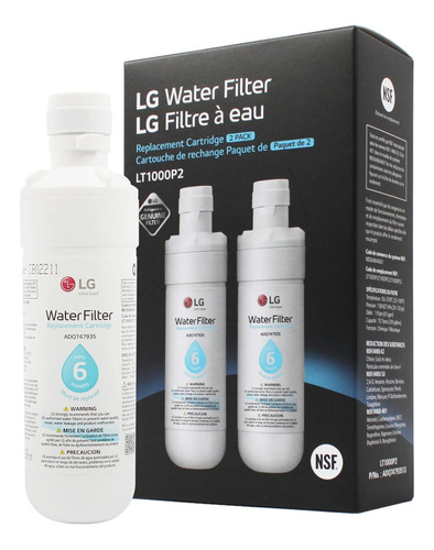 Pack 2 Filtros De Agua LG Lt1000p - Adq74793501