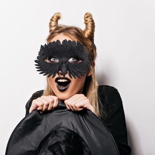 Halloween Decor Feather Eye For Stage Performance Prom Negro