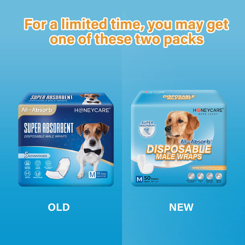 All-absorb A25 Envoltorio Para Perros Machos, 50 Unidades, M