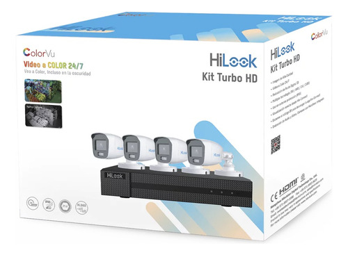 Kit De 4 Camaras Colorvu 24/7 Hilook Audio Integrado 2 Mp 