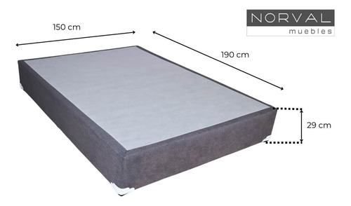 Base Para Cama Queen Size Moderno Box De Madera Y Lino Gris