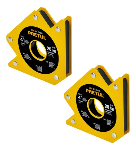 comprar Escuadra Magnética 4´´ P\u002Fsoldar Capacidad 19kg 2 Pzas Pretul