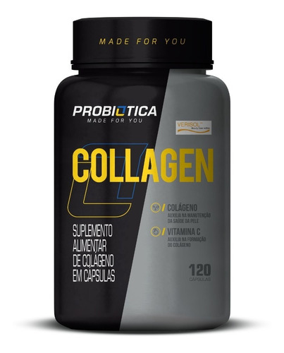 Suplemento Em Cápsulas Probiótica Collagen Verisol Colágeno Em Pote De 100g 120 Un