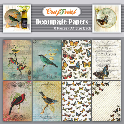 Craftreat Papel Decoupage Pajaro Para Maualidad Muebl Tamaño