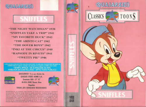 Sniffles Vhs Cartoons Dibujos Animados Castellano