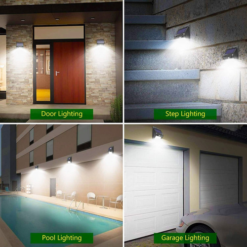 Pack De 4: Lámpara Solar De Pared 30 Leds Sensor Movimiento