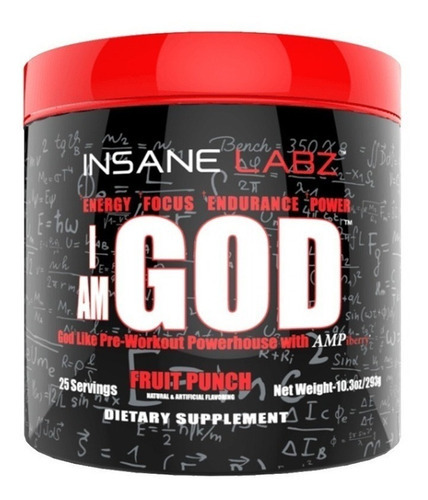 I Am God Insane Labz 25 Servicios Pre Entreno Sabor Drink Ye All Of It