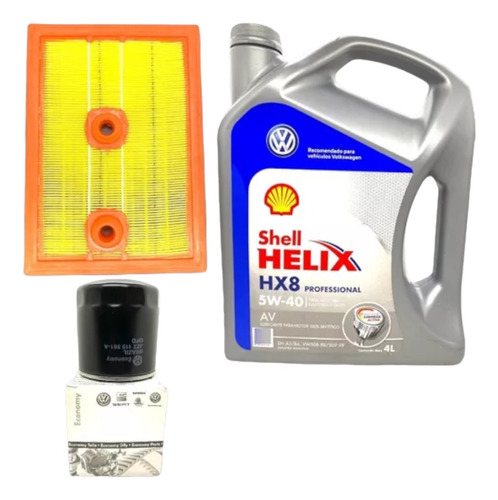 Kit Service Aceite Shell Helix Hx8 + Filtros Vw Golf 1.4 Tsi