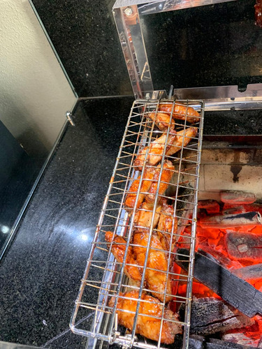 Grelha Giratória Peixe Frango Para Churrasco Churrasqueira