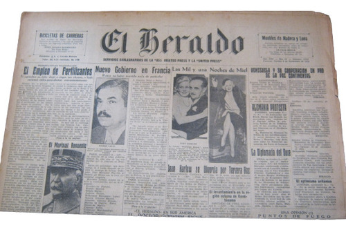 Periodico El Heraldo Viernes 9 De Noviembre De 1934 Original