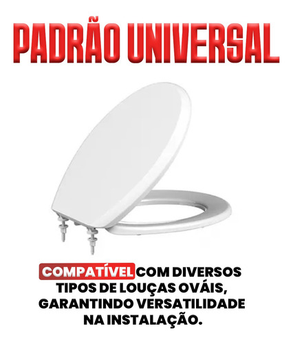 Assento Sanitário Oval Almofadado Levitti Lorenzetti Branco