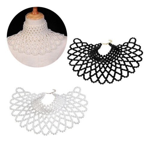 (w) Collares Tipo Chal De Perlas, Cadena Corporal, Cuello Co