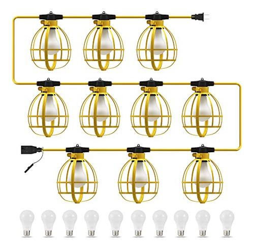 100ft Construction String Lights, 10 Bulbs 100w 10500lm...