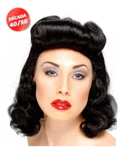 Peluca Pin Up Girl Decada Años 40 50 Cotillon