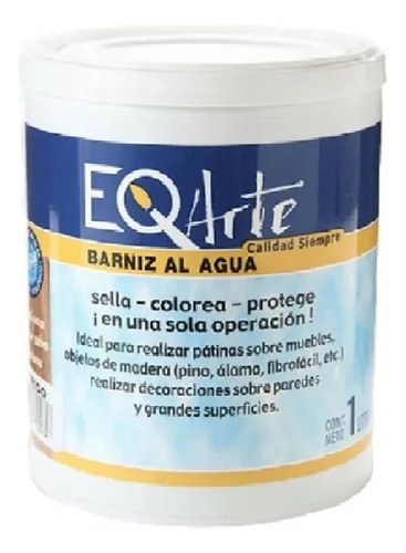 Barniz Al Agua Color Nogal X 1 Litro Eqarte