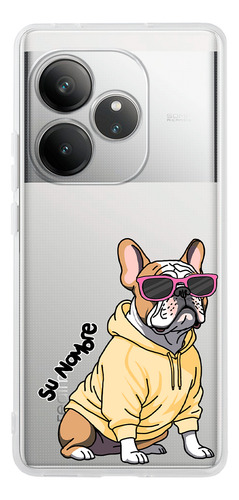 Funda Para Realme Perro Cool Bulldog Francés Dorado Nombre