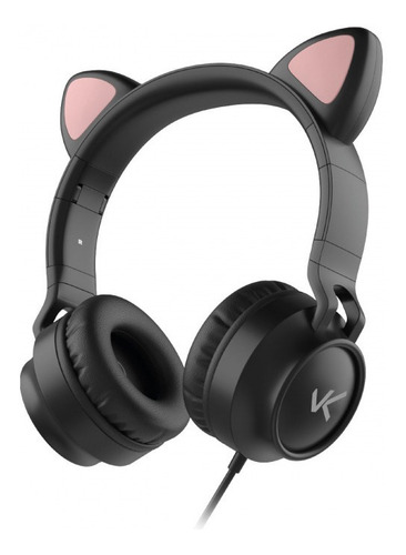 Fone Headset De Gatinho Preto Microfone Headphone Cat Gamer