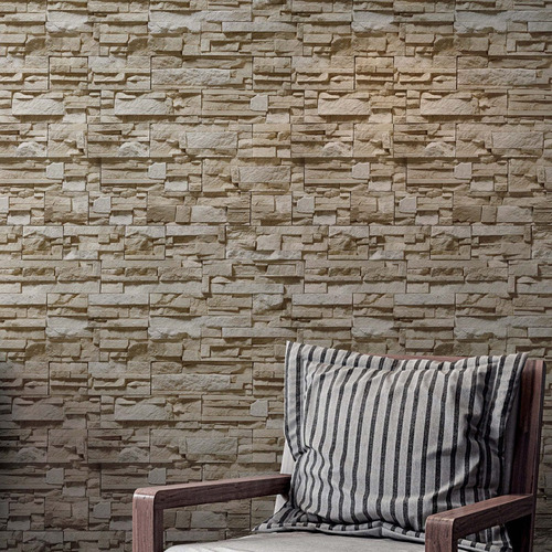 Papel Parede Pedras Canjiquinha Adesivo Lavavel 3d 1,5 M