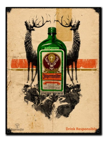 #135 - Cuadro Vintage 30 X 40 - Jägermeister Poster Retro 