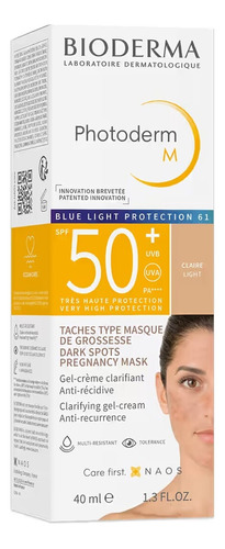 Protetor Solar Facial Bioderma Photoderm M Fps50+ Cor Claire
