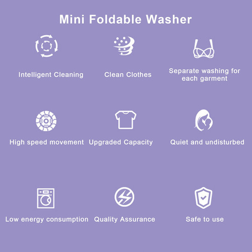 Mini Lavadora Portatil En Cubeta Plegable Con Centrifugado
