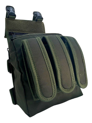 Bornal Tático Pochete De Perna Swat + Cinto De Guarnição Na Cor Verde