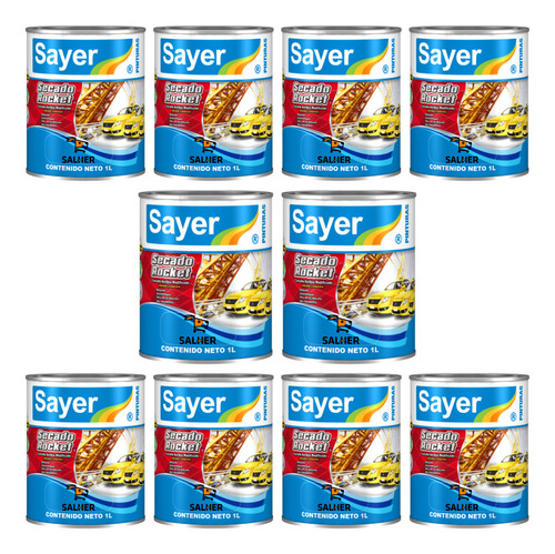 Esmaalte Profesional Secado Rocket Sayer 1 Litro (pack 10) Acabado Brillante Color Negro