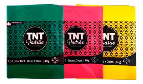 Kit Tnt Toalha 1,4m X 2,2m - 5 Peças Cor Rosa-chiclete Liso