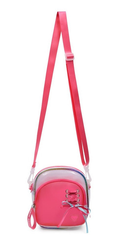 Cartera Cruzada Clear Pink Comet Ribbon Para Niñas Capi