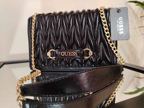 Cartera Guess Negro - Quilted Crossbody 