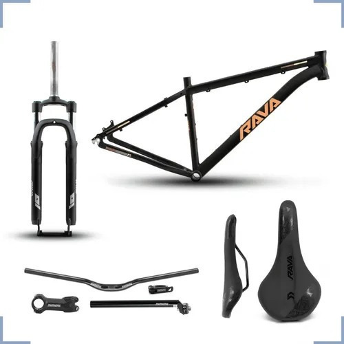 Kit Quadro Pressure Rava Suspensão Mesa Guidão Canote Selim Cor Flamingo