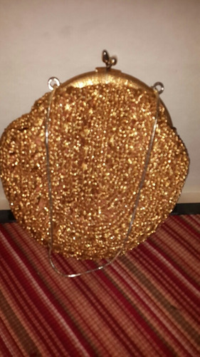 Cartera De Mano De Hilo Dorado Cierre Tipo Monedero