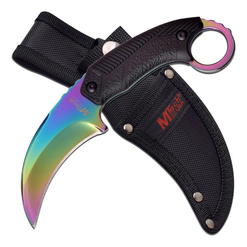 Cuchillo Karambit De Hoja Fija Mtech Usa Mt-20-78rb Color Tornasol