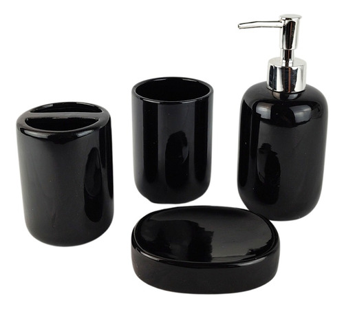 Kit Banheiro Pia Lavabo Conjunto 4 Pçs Porcelana Dispenser