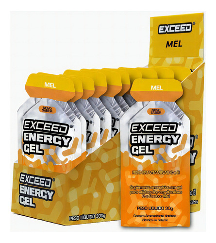 Gel Exceed  Energy Gel (10 Unid. De 30g) - Advanced Products Sabor Tangerine Splash