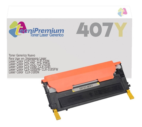 Toner 407 Clt-k407s Negro Para Sams Clp-320 Clp-325 Clx-3185