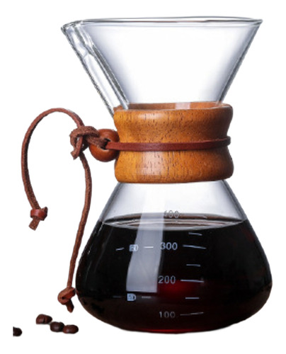 Cafetera De Cristal Tipo Chemex 800 Ml Con 50 Filtros Papel 