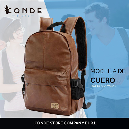 Mochila De Cuero Para Hombre, Original, Conde Store