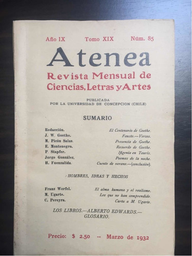 Revista Atenea Número 85 Marzo 1932