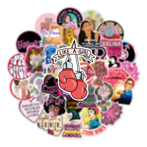 Pegatinas De Graffiti De Dibujos Animados Feministas Para Mu