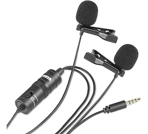 Microfone de Lapela Conector TRS DUPLO BY-M1DM - BOYA