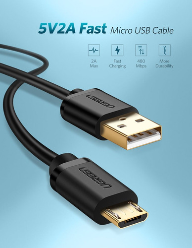 Cabo Usb 2.0 X Micro Usb 25cm Ugreen Preto