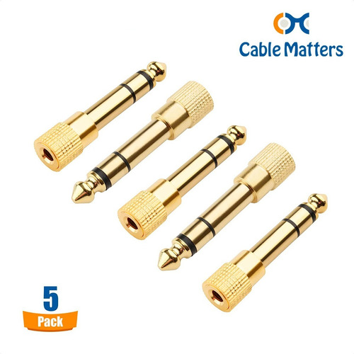 Adaptador Auriculares 1/4 - 1/8 Cablematters (5-pack)