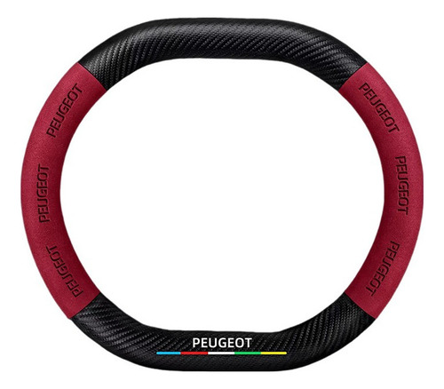 T Peugeot Ellipses Fibra De Carbono Cubre Volante Rojo