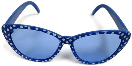 Gafas De Sol Azules Con Lunares Blancos Para Muñeca Americ.