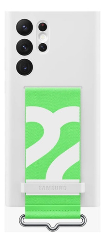 Case Samsung Silicone Cover Strap Para Galaxy S22 Ultra Color Blanco