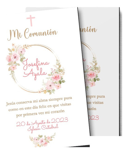 Estampita Comunión Nena Josefina Para Imprimir