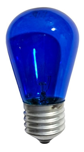 Foco Lampara Incandescente 11w Color Azul Base E27 2 Piezas